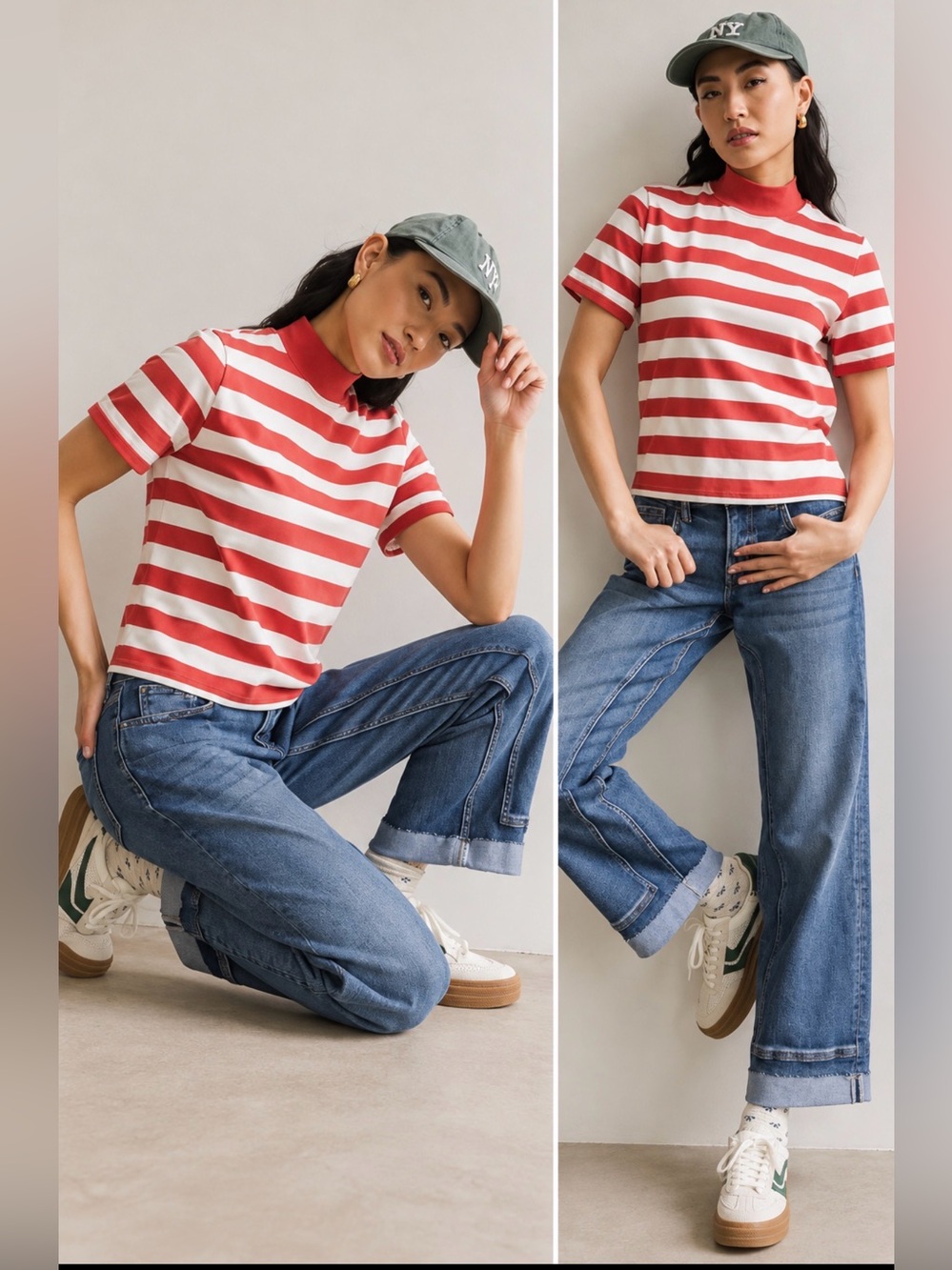 Red and white striped Bohme T shirt